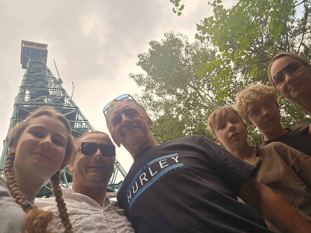 Kris with family at the Temagami Fire Tower